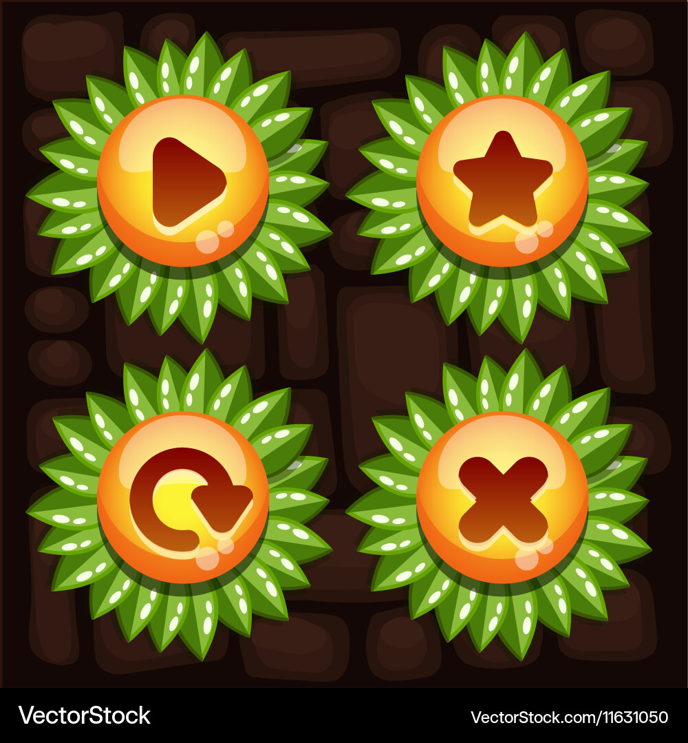 Button set for mobile game vector image