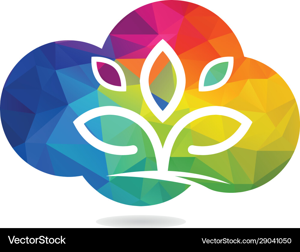 Cloud tree logo design minimal Vector Image