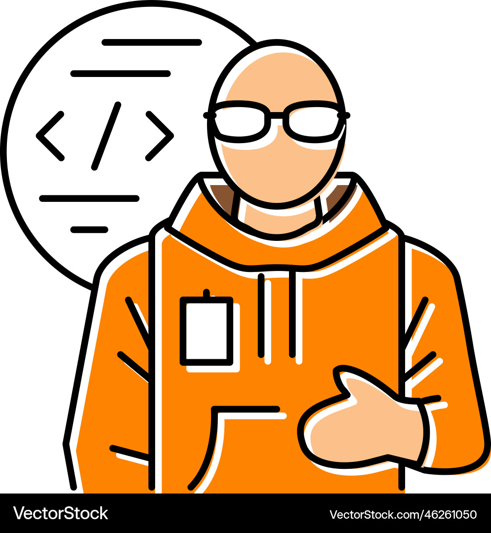 Computer engineer worker color icon Computer engineer worker color icon Vector Image