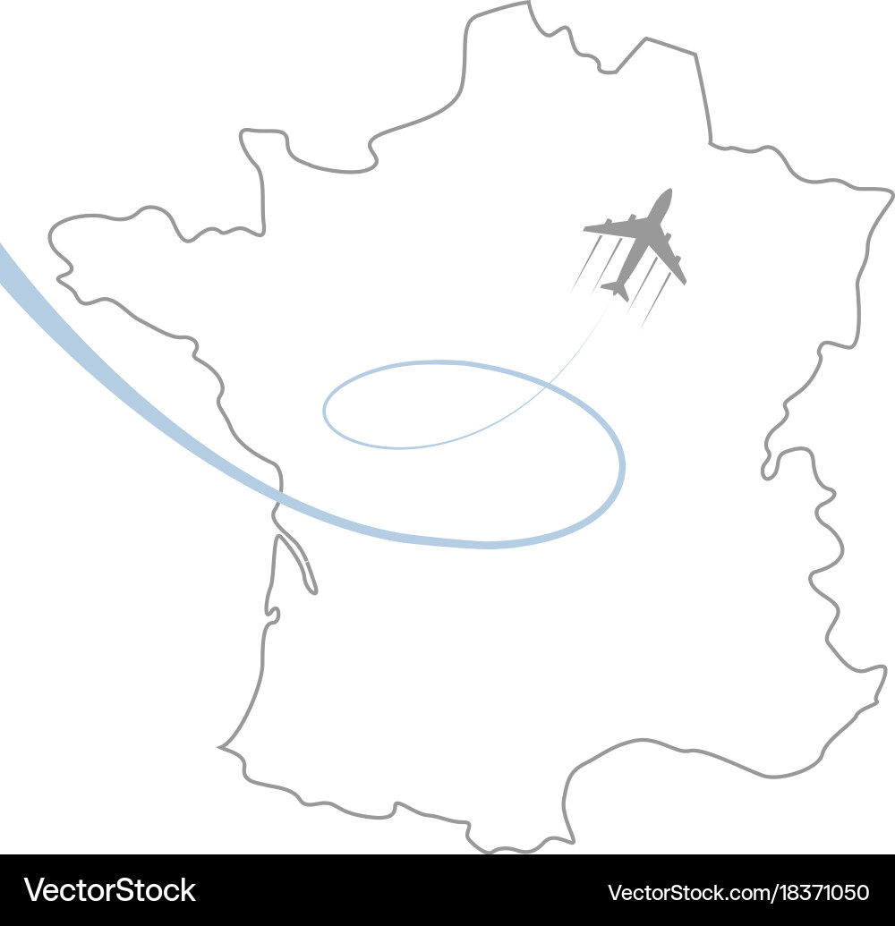 Eiffel tower and map on white vector image