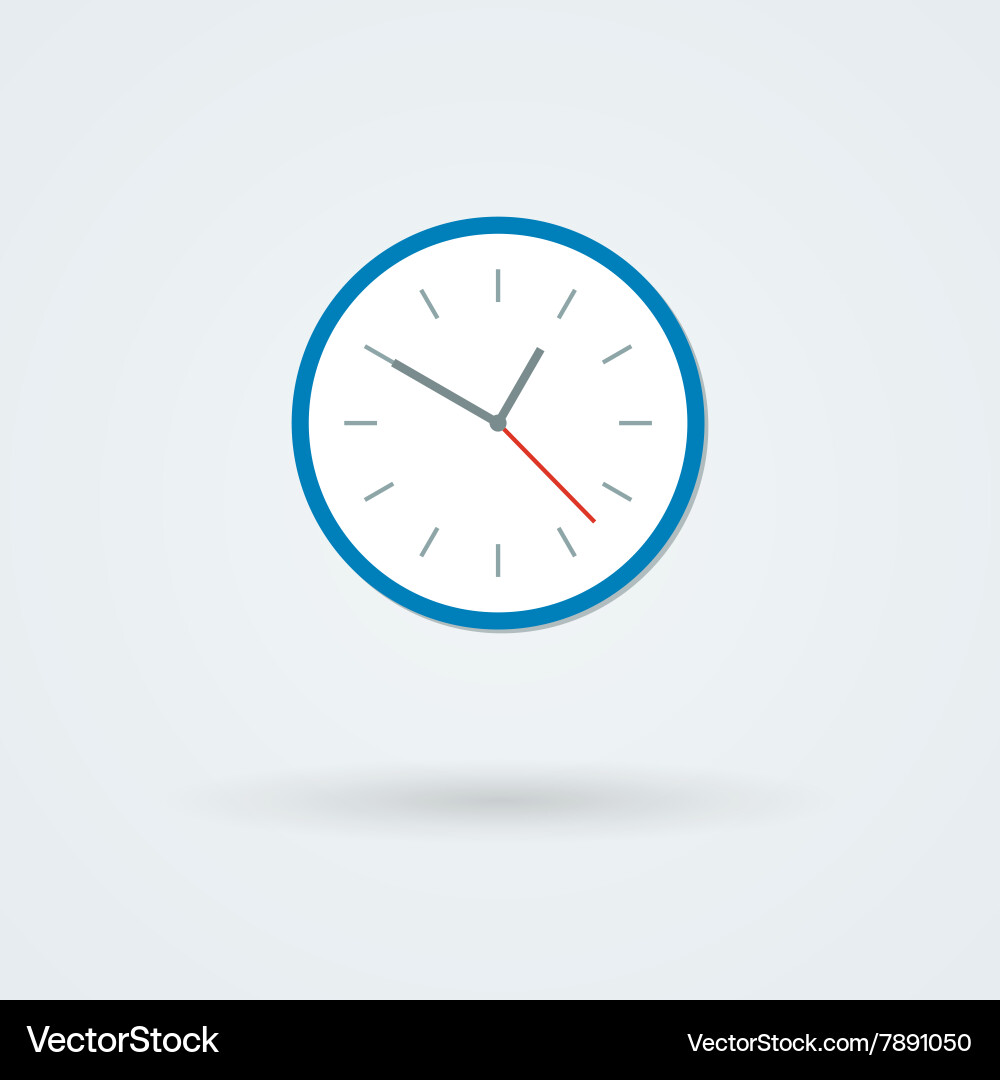 Flat clock icon simple Vector Image