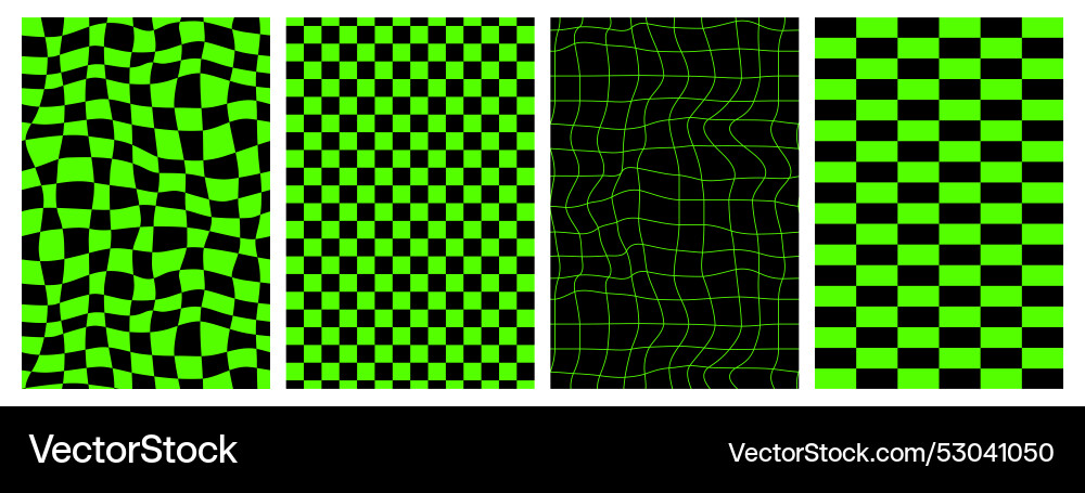 Groovy checkered patterns Groovy checkered patterns vector image