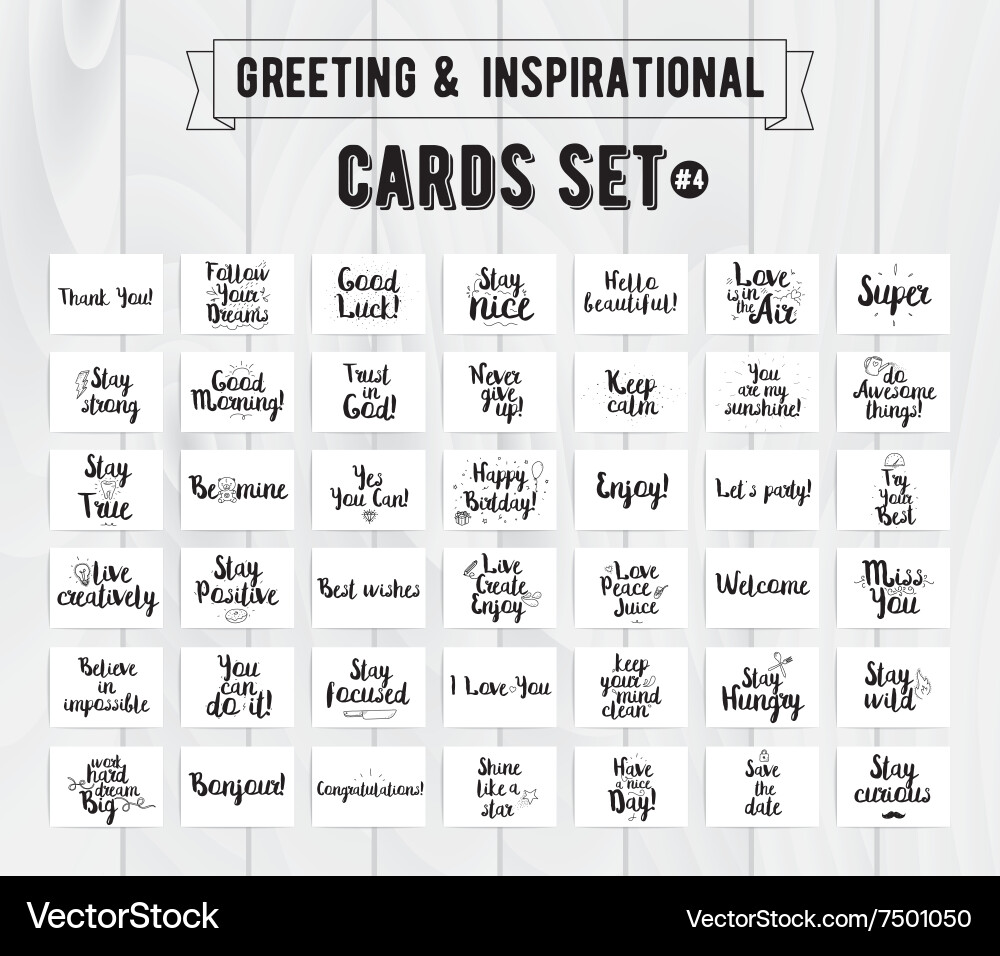 Inspirational Typography Cards Set vector image