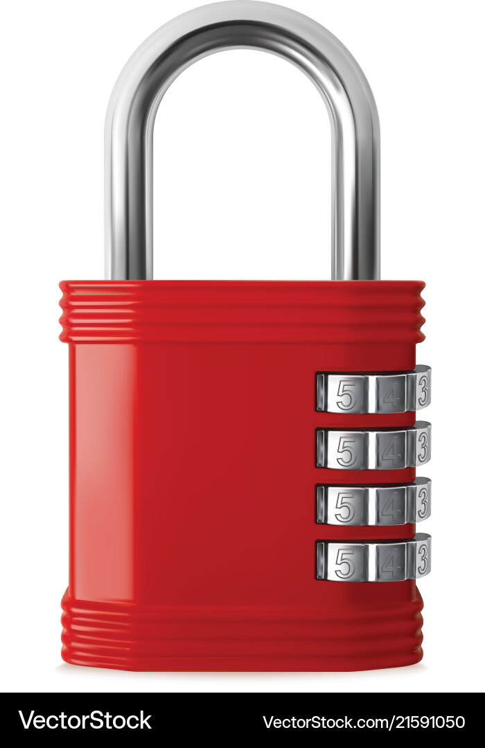 Lock with numeric code realistic 3d Lock with numeric code realistic 3d vector image