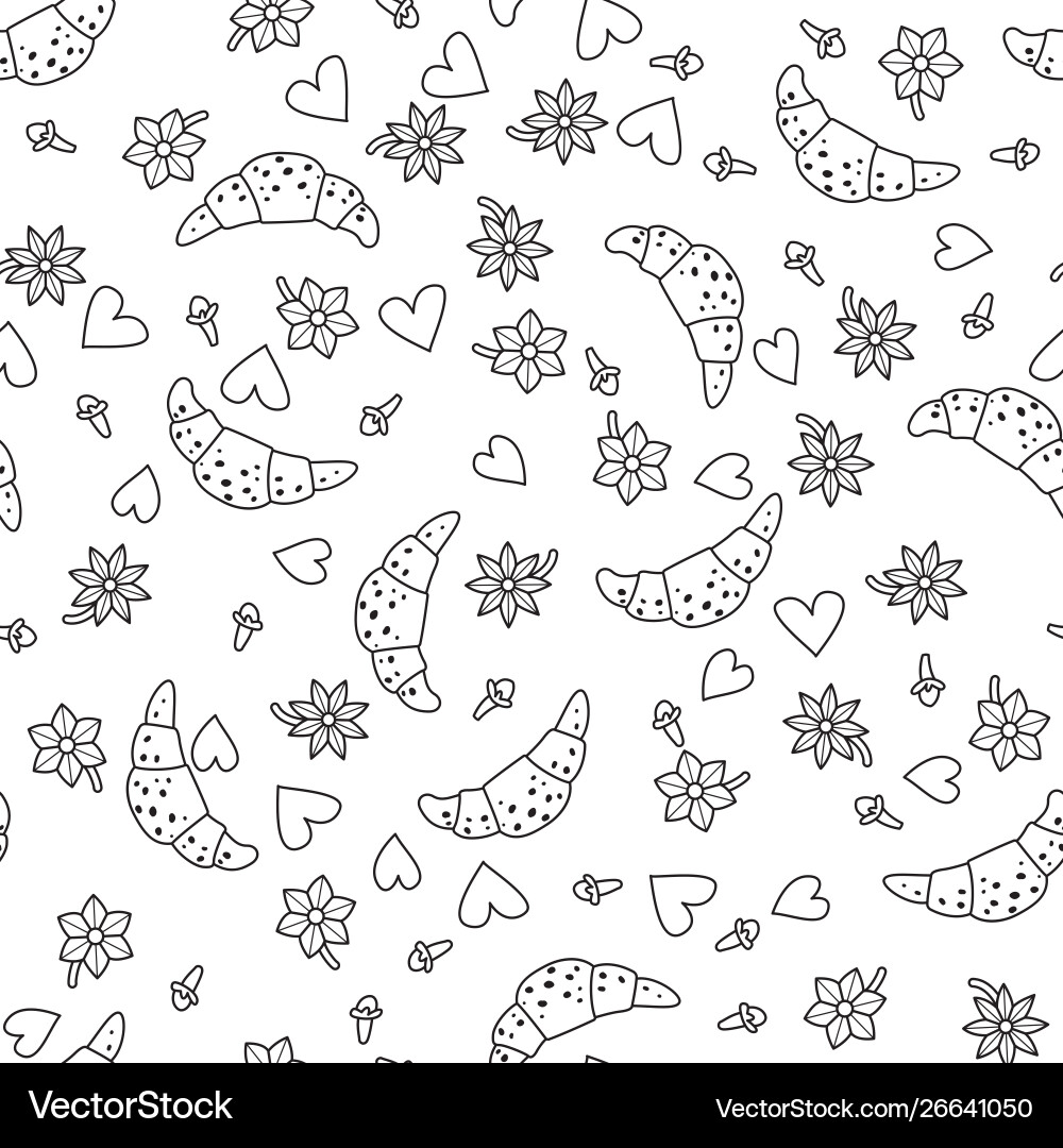 Seamless pattern with croissants Seamless pattern with croissants vector image