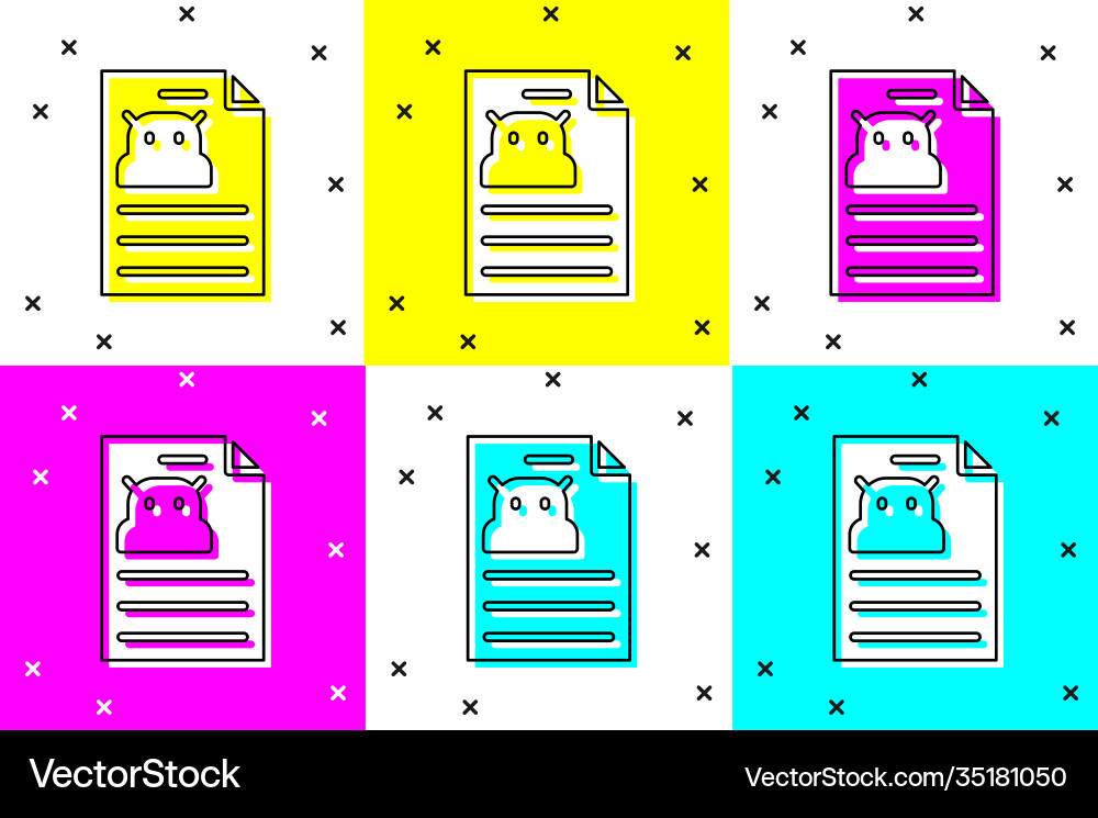 Set technical specification icon isolated on color Set technical specification icon isolated on color Vector Image