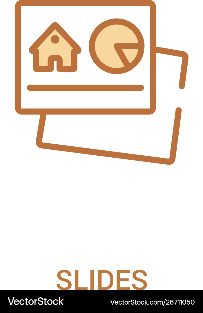 Slides concept 2 colored icon simple line element vector image