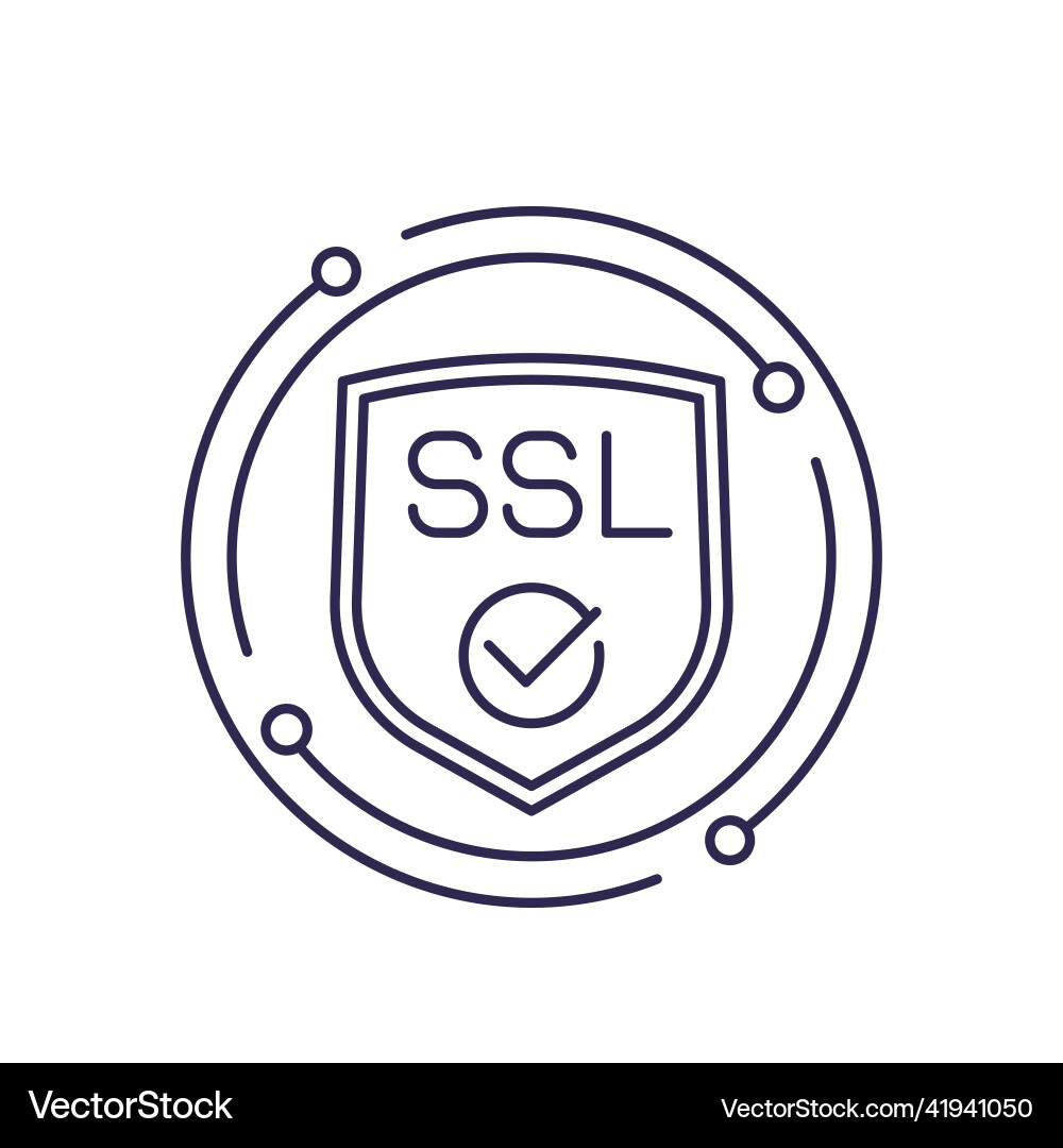 Ssl secure safe website line icon vector image