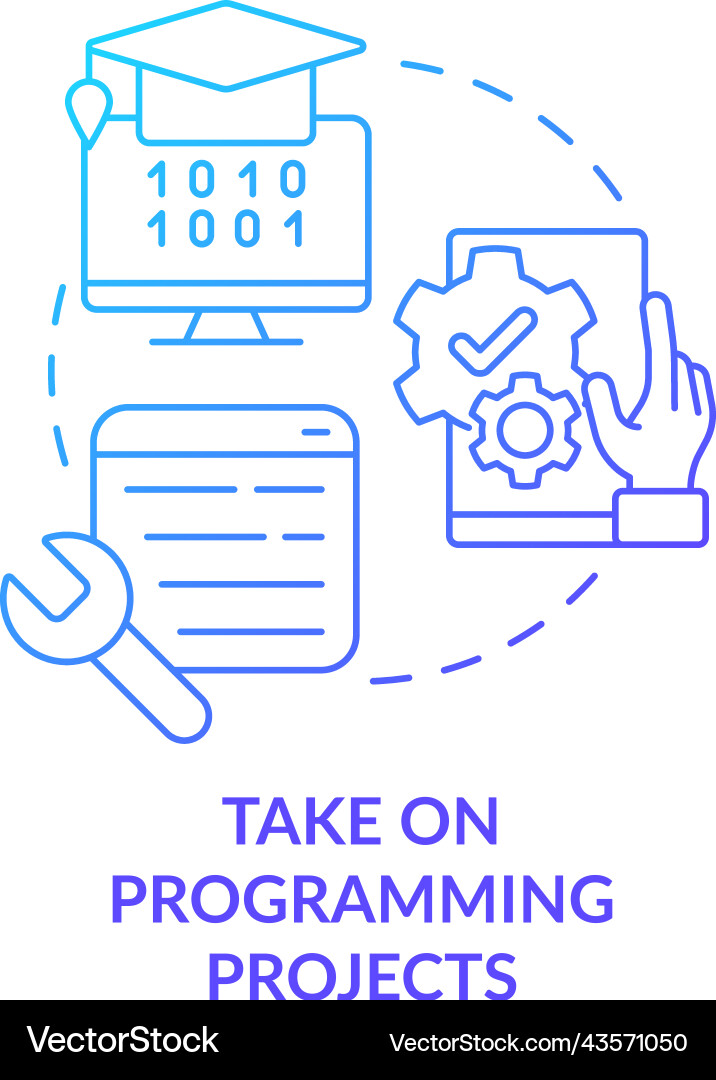 Take on programming projects blue gradient Take on programming projects blue gradient vector image
