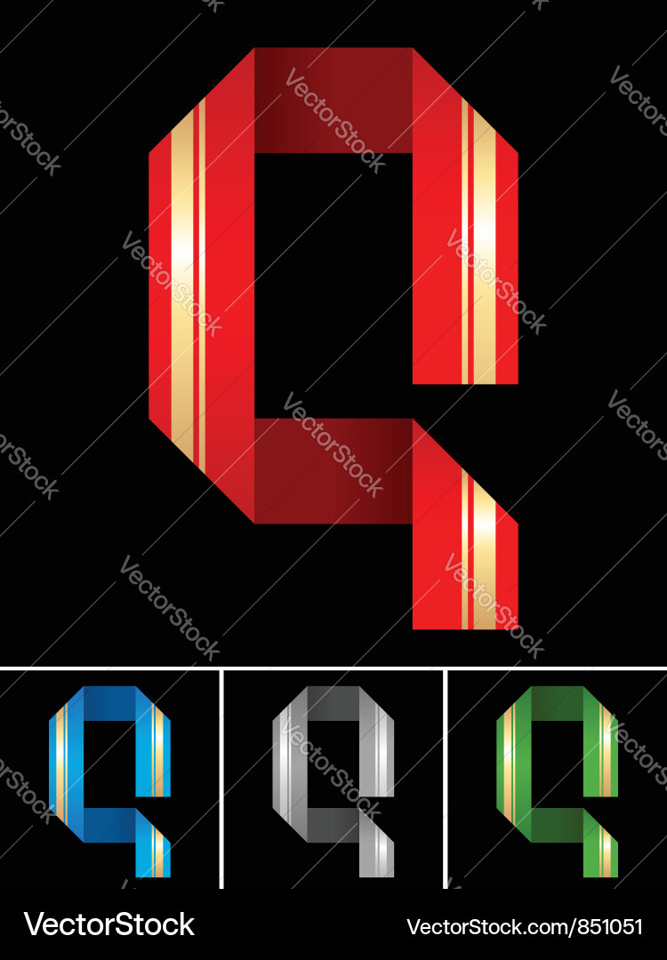 Abc font from coloured set paper ribbon-latin Vector Image