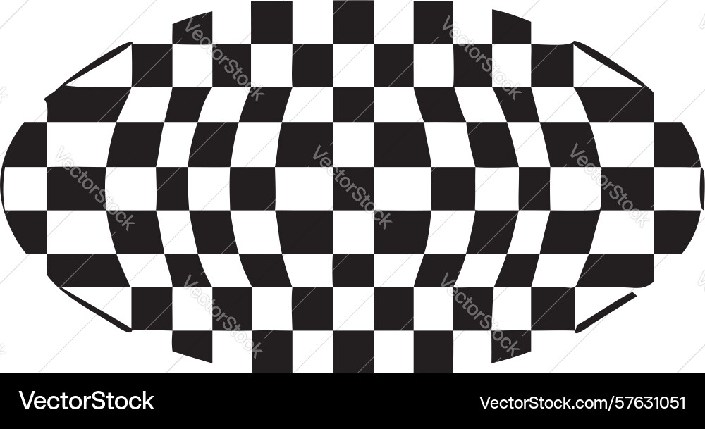 Abstract distorted checkerboard element design vector image