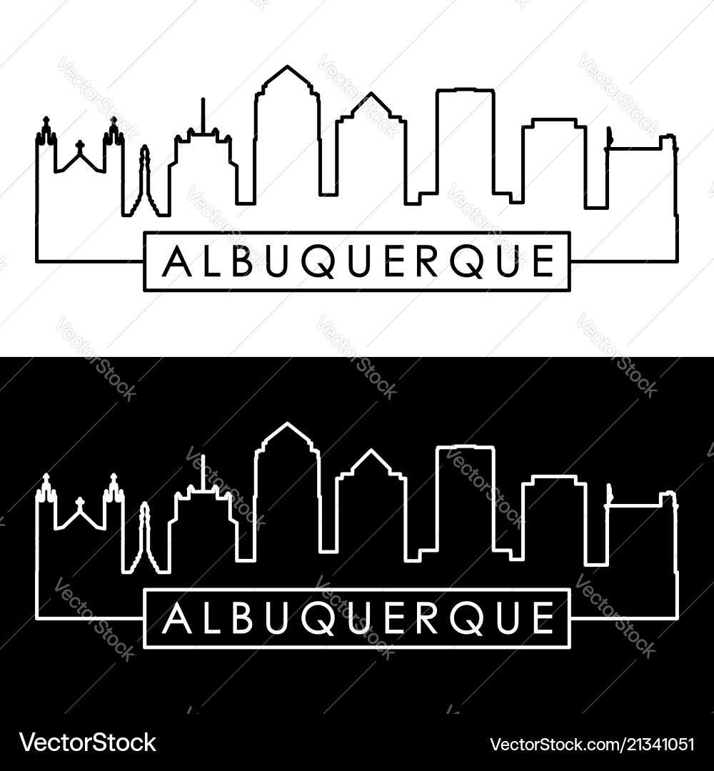 Albuquerque skyline linear style editable file vector image