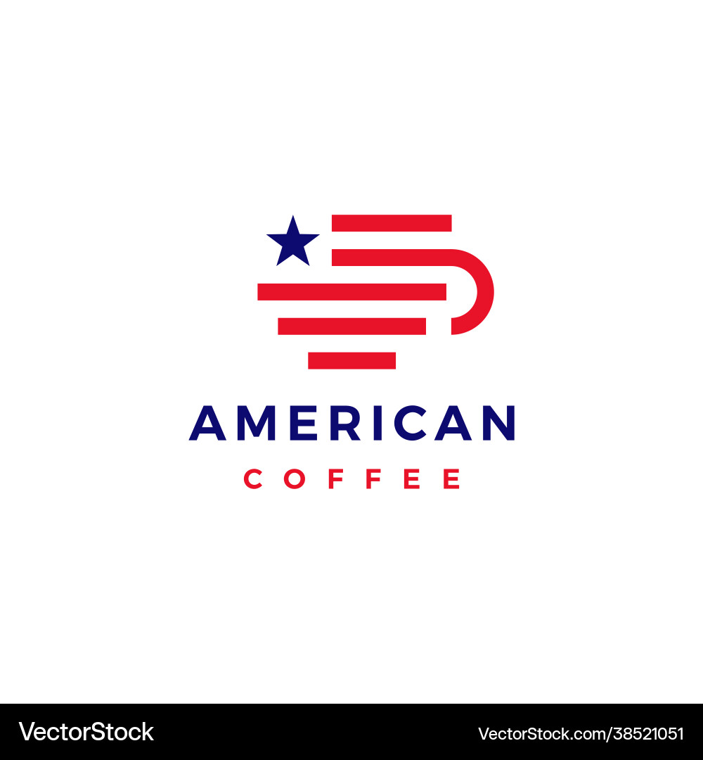 American coffee logo icon American coffee logo icon vector image
