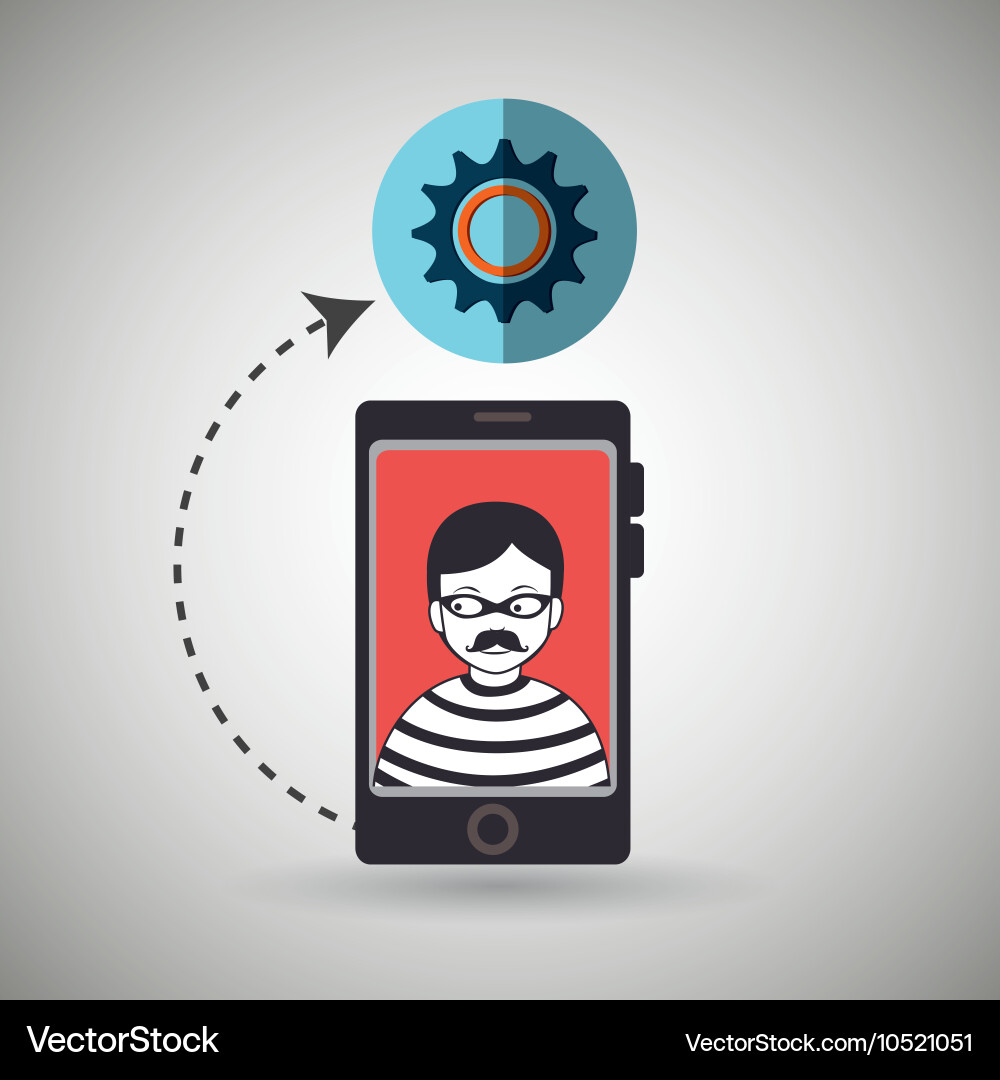 Cellphone hacker app icons vector image