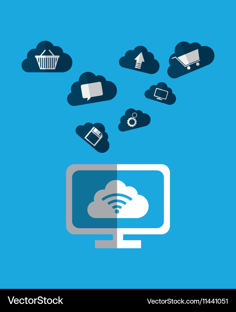 Cloud computing technology vector image