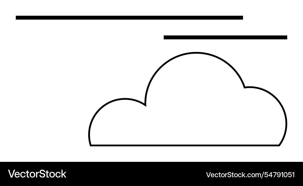 Cloud symbol with horizontal lines representing Cloud symbol with horizontal lines representing vector image