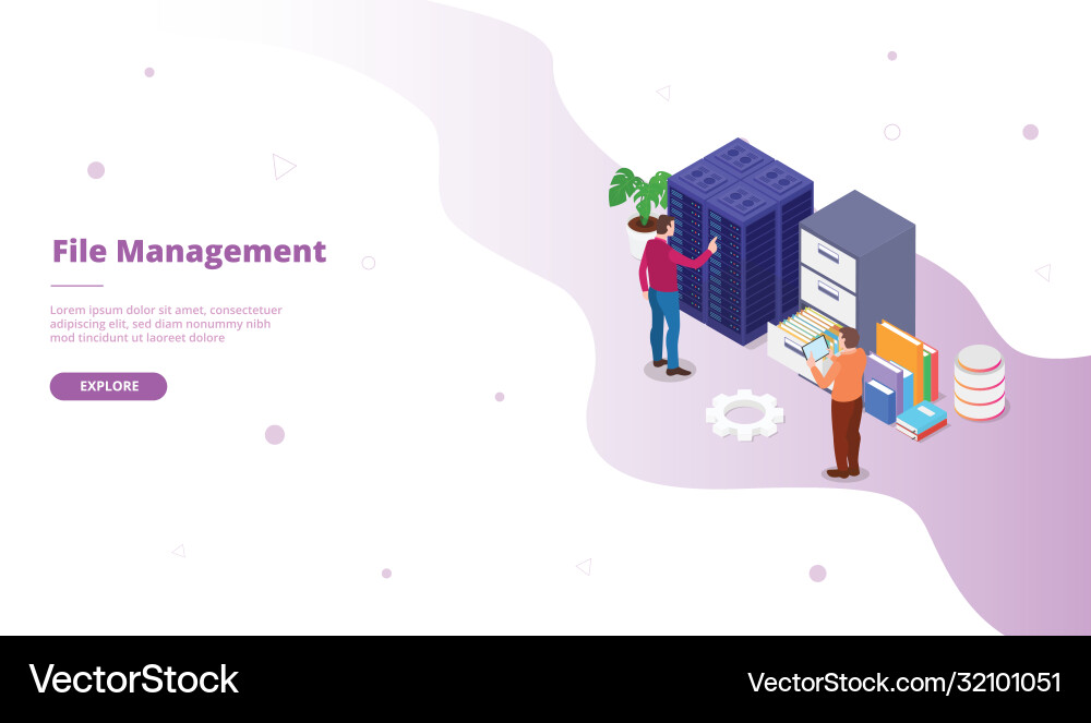 File management campaign for web website template File management campaign for web website template vector image