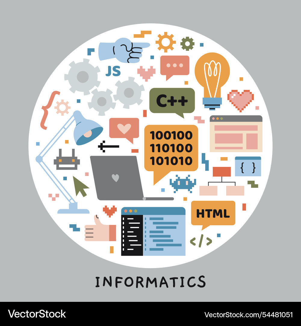 Informatik und Programmierunterricht in der Schule Informatik und Programmierunterricht in der Schule Vektorbild