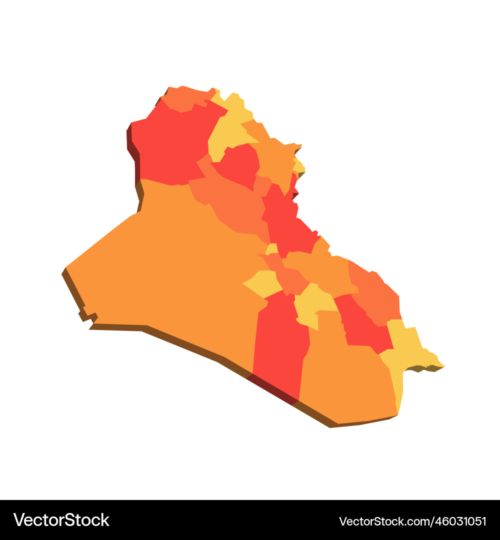 Iraq political map of administrative divisions Iraq political map of administrative divisions vector image