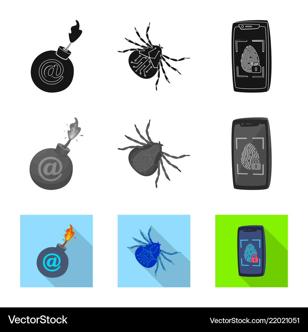 Isolated object of virus and secure icon Isolated object of virus and secure icon vector image