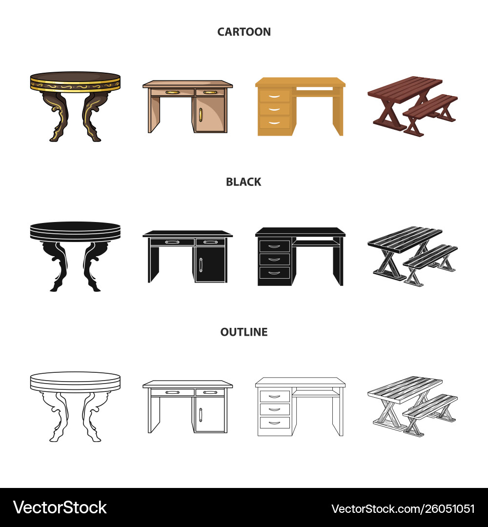 Isolated object table and wooden symbol Vector Image