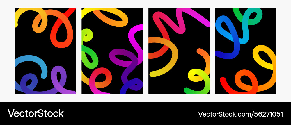 Line gradient shapes abstract color object kid vector image
