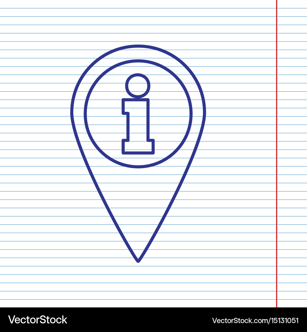 Map pointer with information sign navy vector image