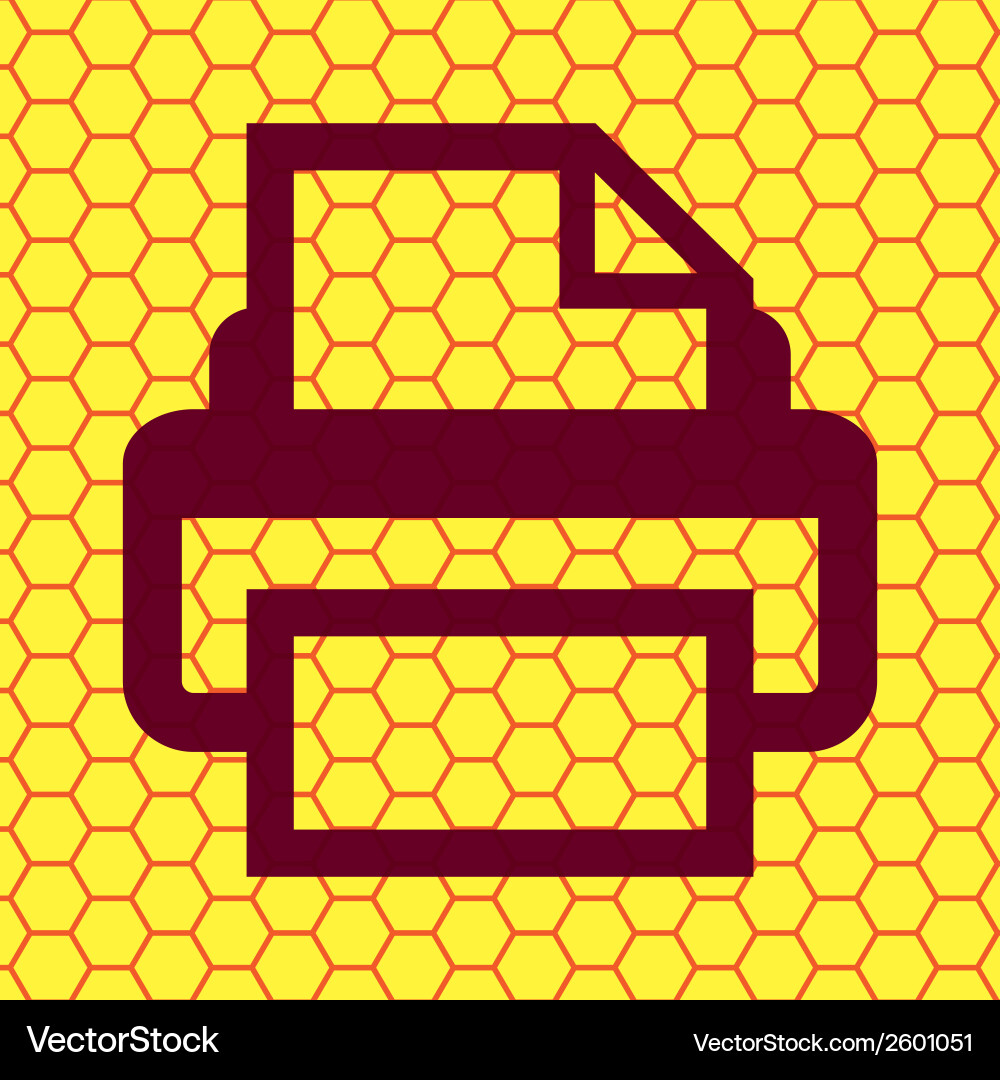 Printer flat modern web button and space for your vector image