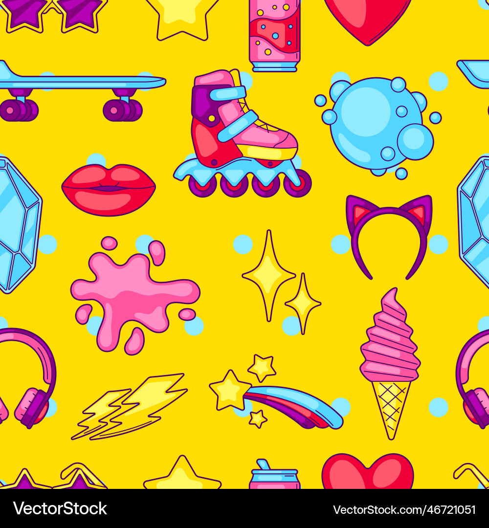 Seamless pattern with fashion girlish items Seamless pattern with fashion girlish items vector image