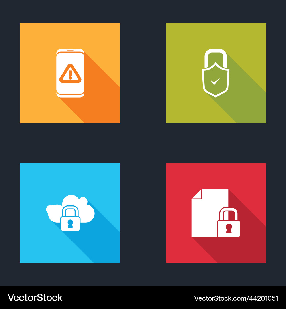 Set mobile with exclamation mark lock and check Set mobile with exclamation mark lock and check vector image