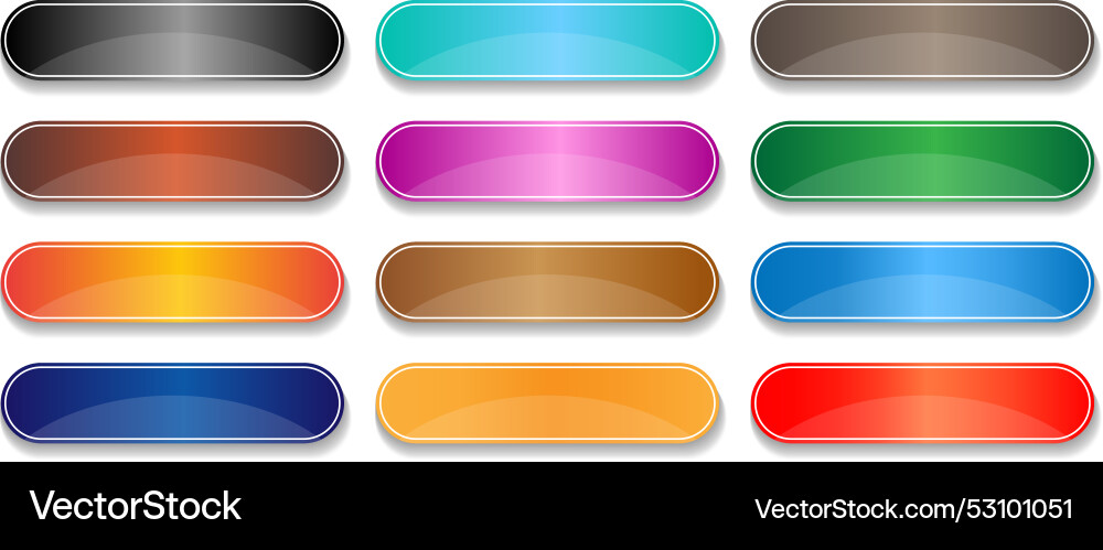 Set of different gradient shiny buttons for web vector image