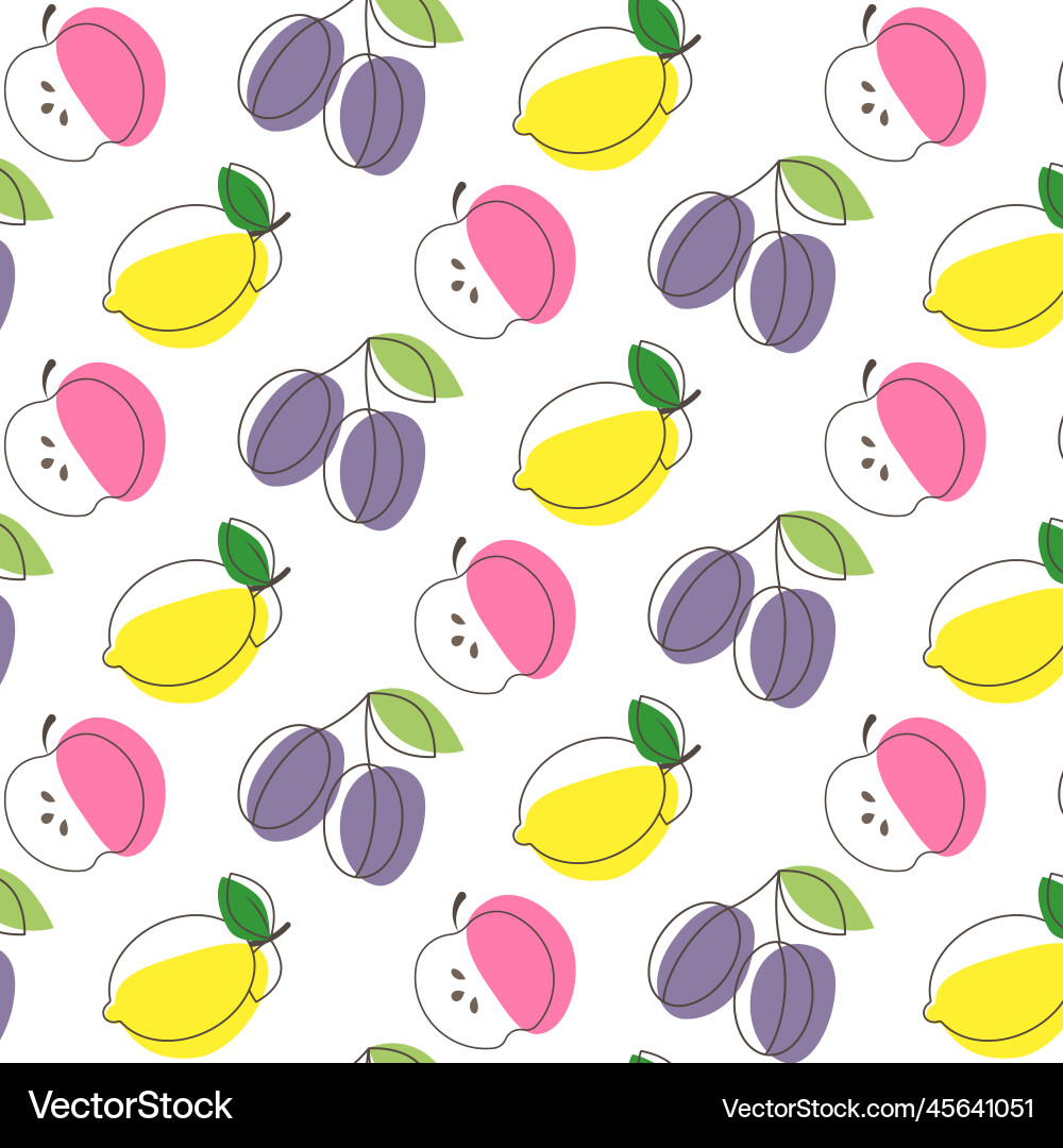 Summer pattern with three types of fruits Summer pattern with three types of fruits Vector Image