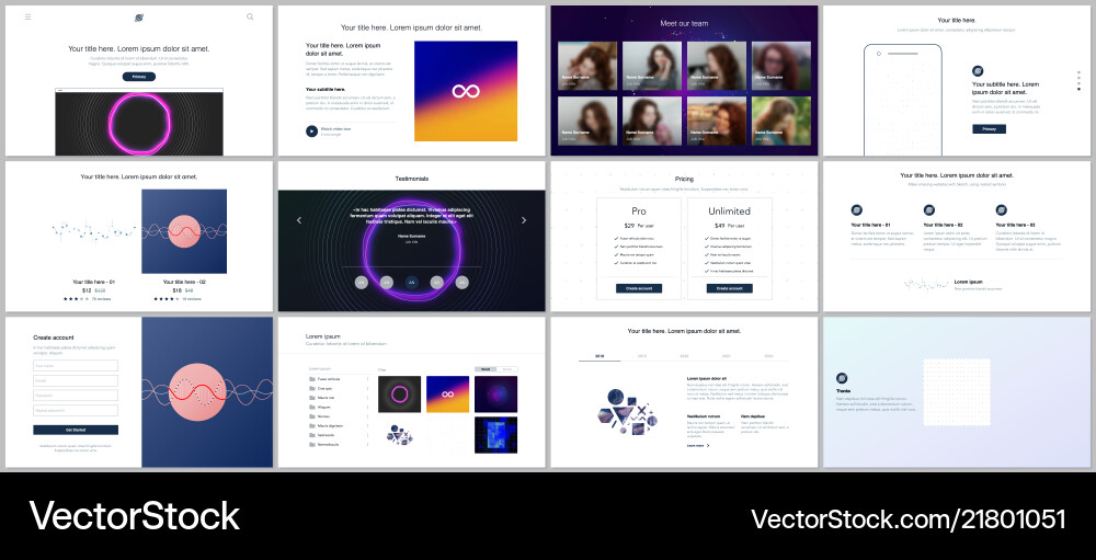Templates for website design minimal Templates for website design minimal vector image