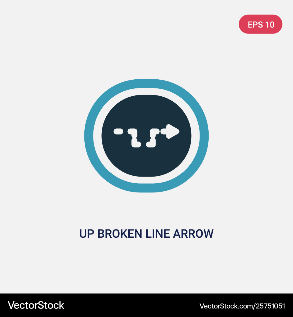 Two color up broken line arrow icon from user vector image
