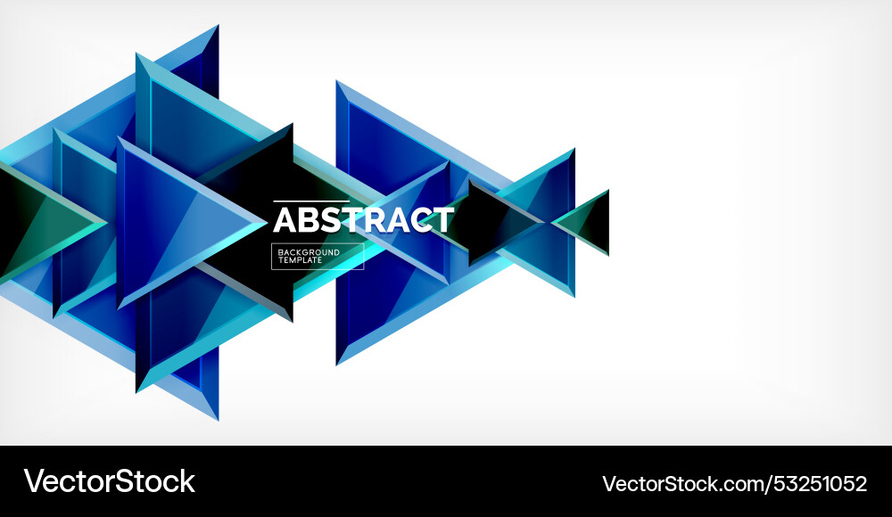 Abstract background - colorful triangles with 3d Vector Image