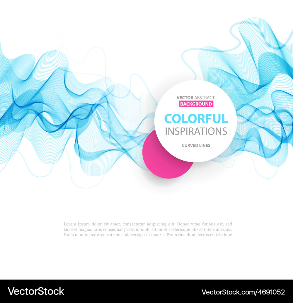 Abstract curved lines background template vector image