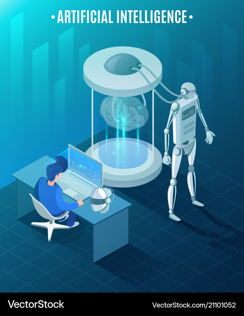 Artificial Intelligence Robots vector image