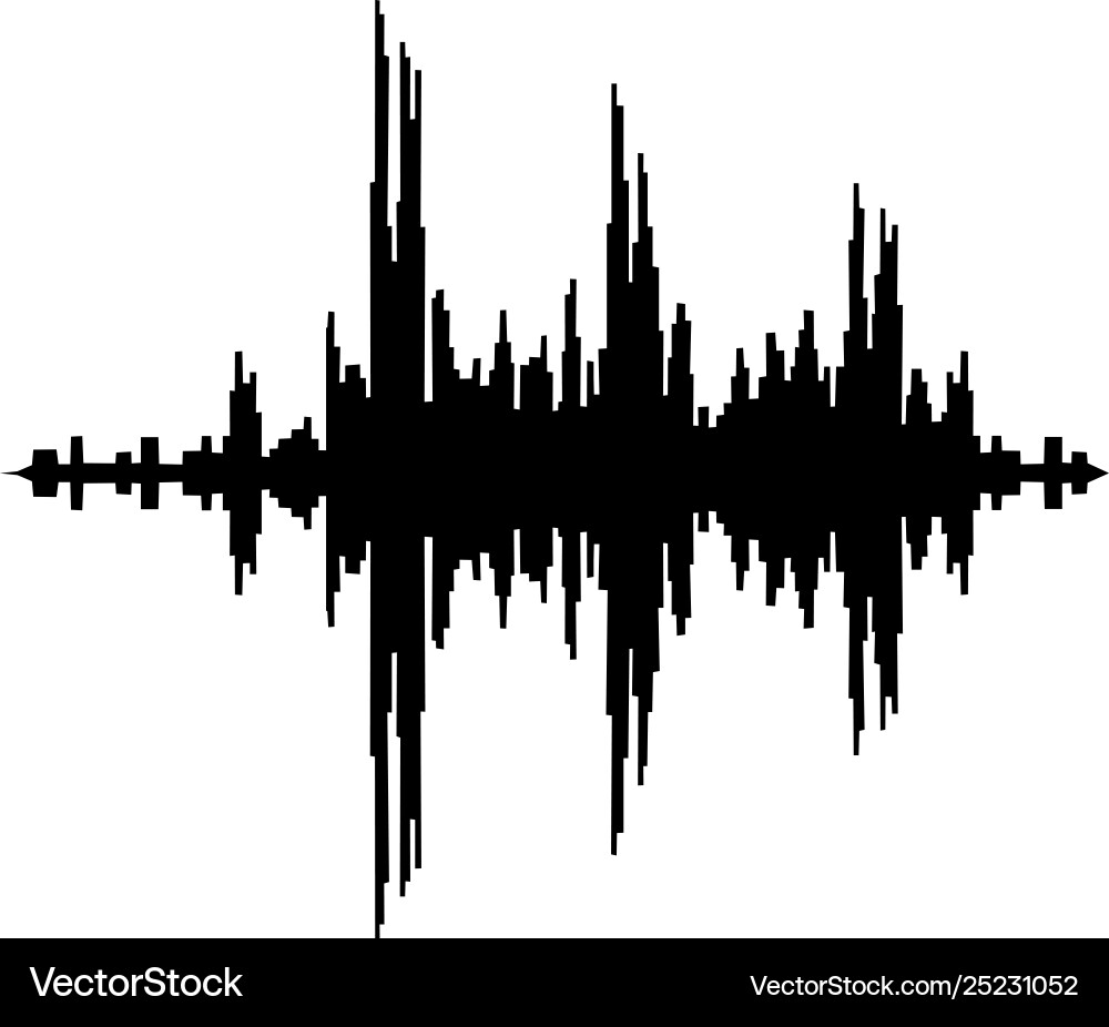 Audio signal icon in flat style for apps ui Vector Image