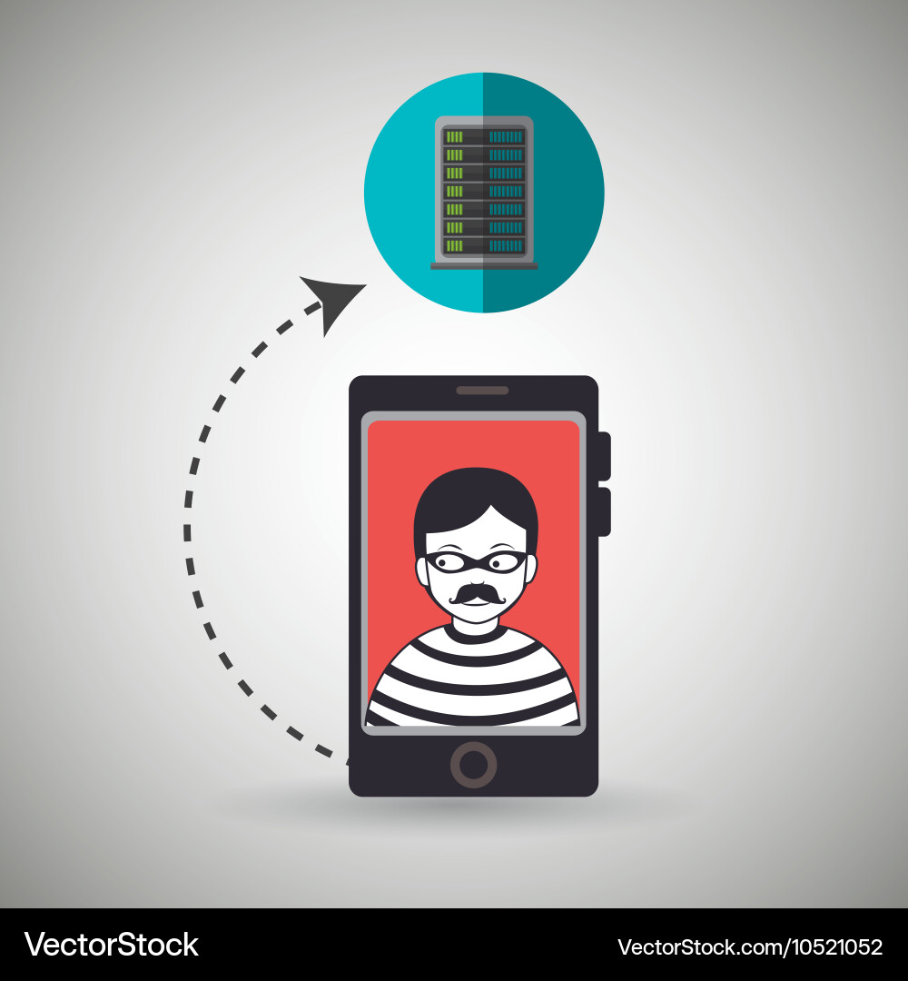 Cellphone hacker app icons vector image
