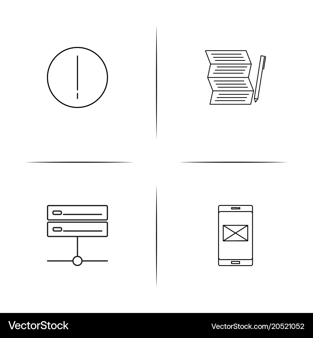 Cyber security simple linear icons set outlined Vector Image