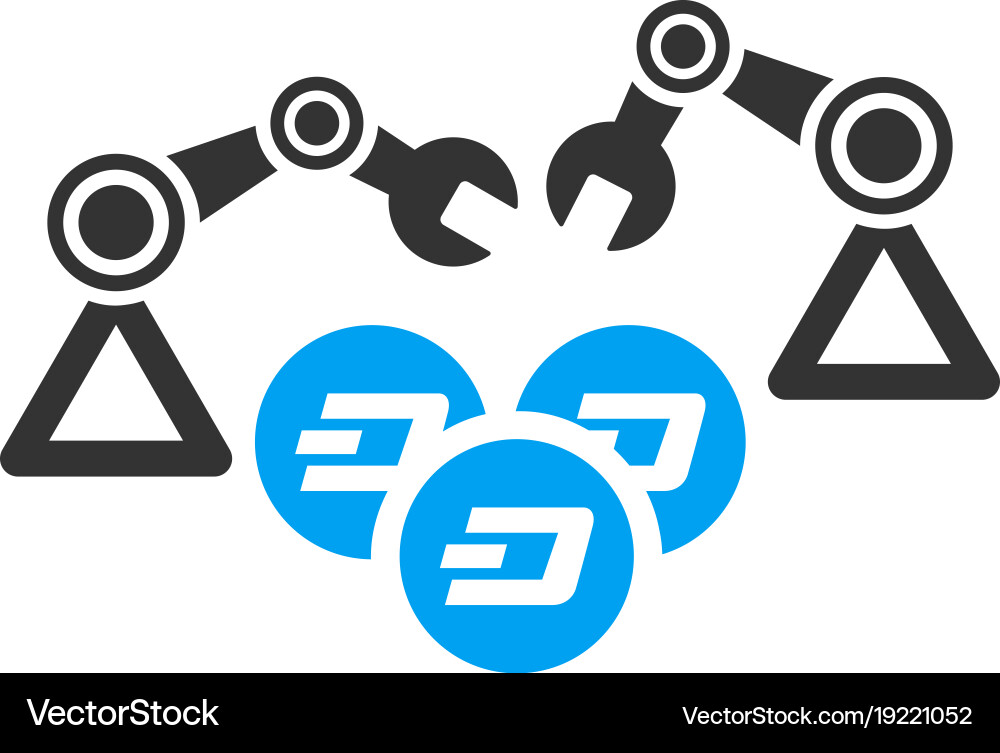 Dash mining robotics flat icon Vector Image