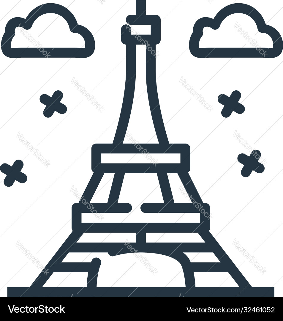 Eiffel tower icon isolated on white background Eiffel tower icon isolated on white background vector image