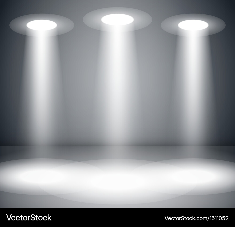 Empty Room with Spotlight Lights Vector Image
