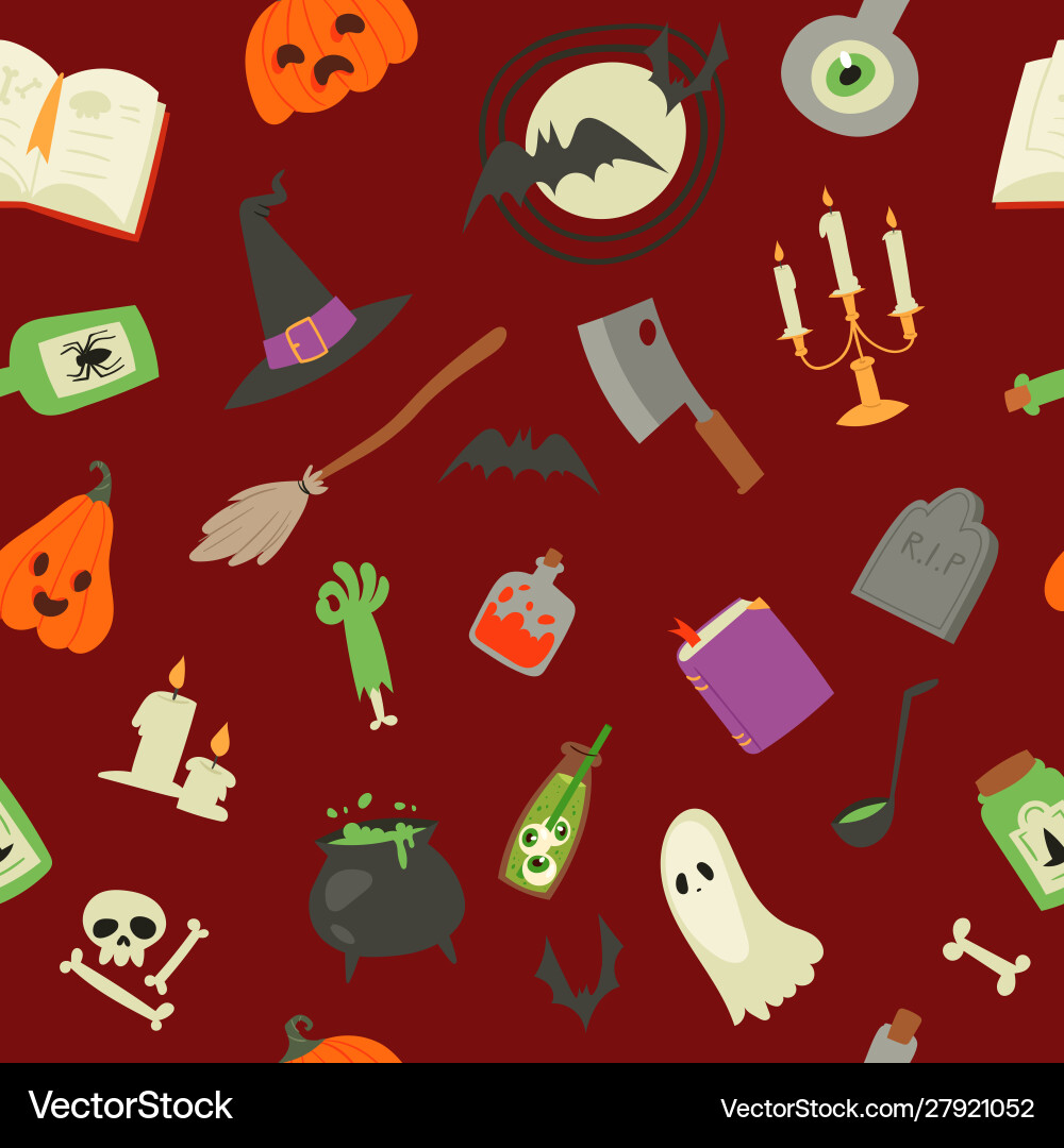 Halloween seamless pattern pumpkin ghost Halloween seamless pattern pumpkin ghost vector image