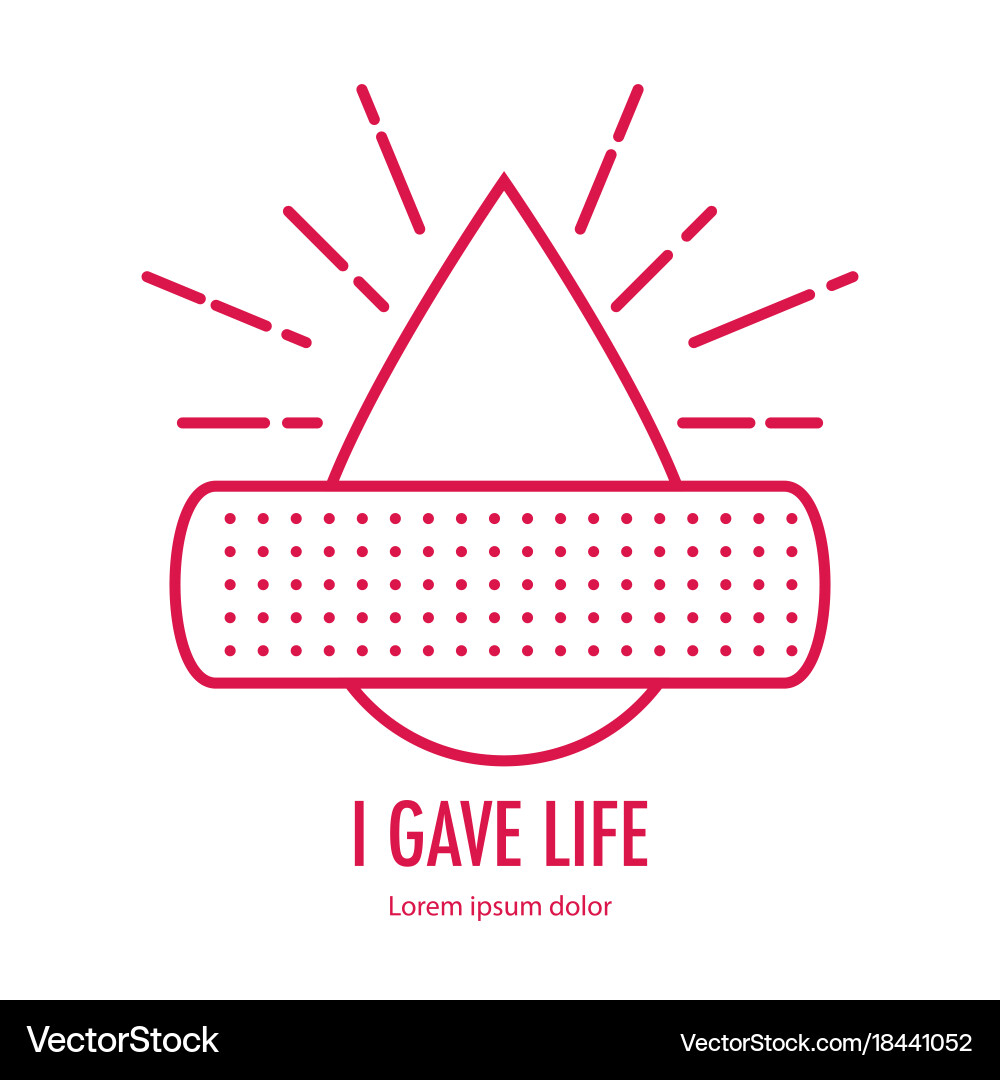 Patch on drop blood vector image