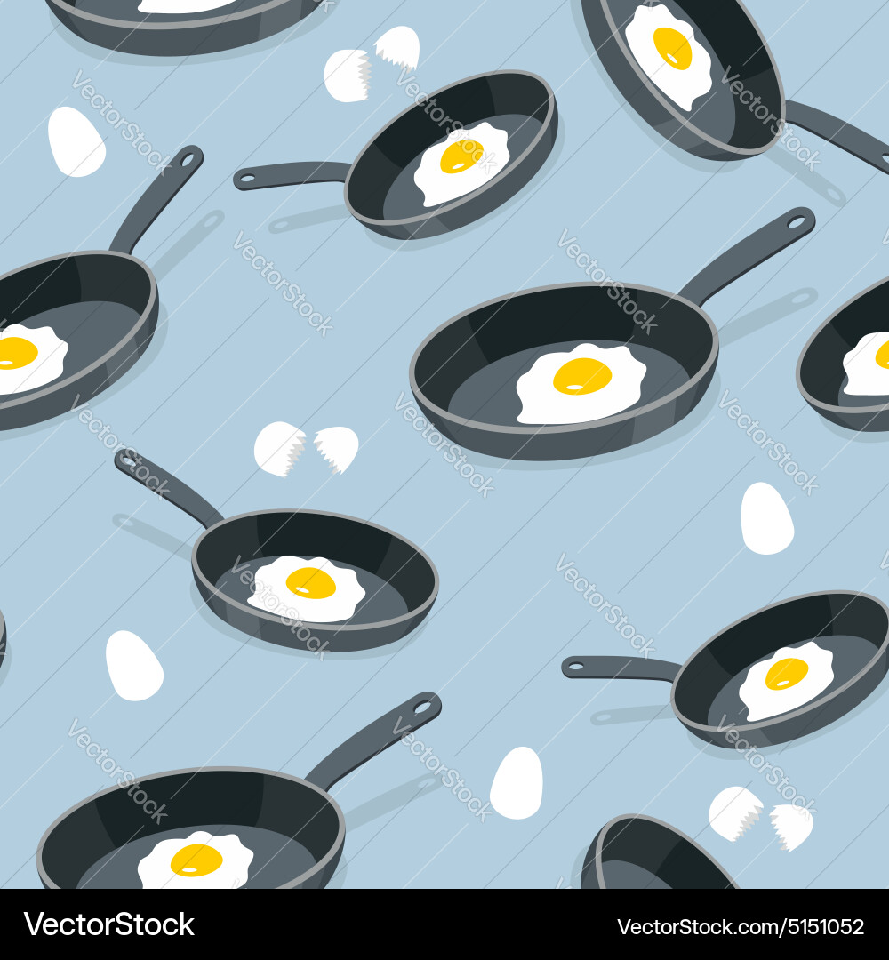Scrambled eggs seamless pattern background Vector Image