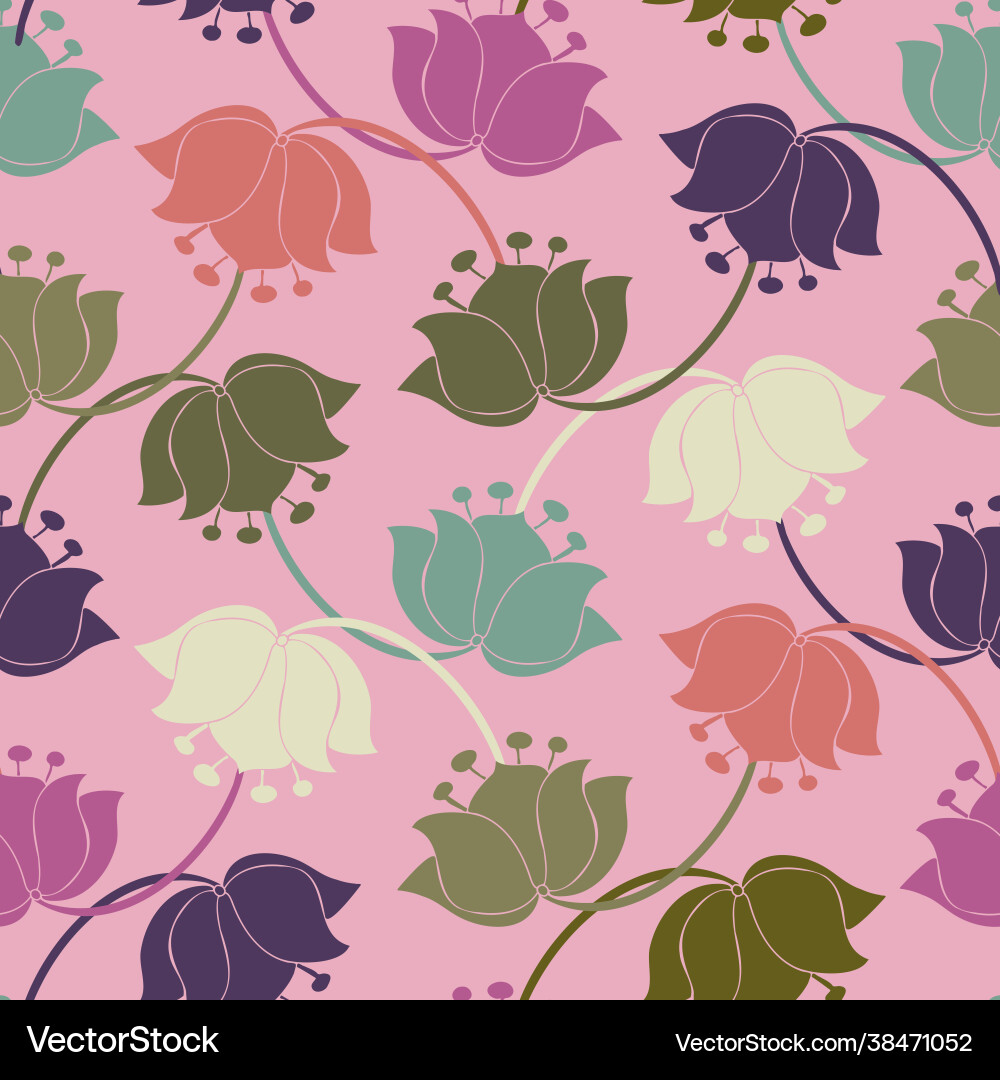 Seamless colorful design pattern botanical Seamless colorful design pattern botanical vector image