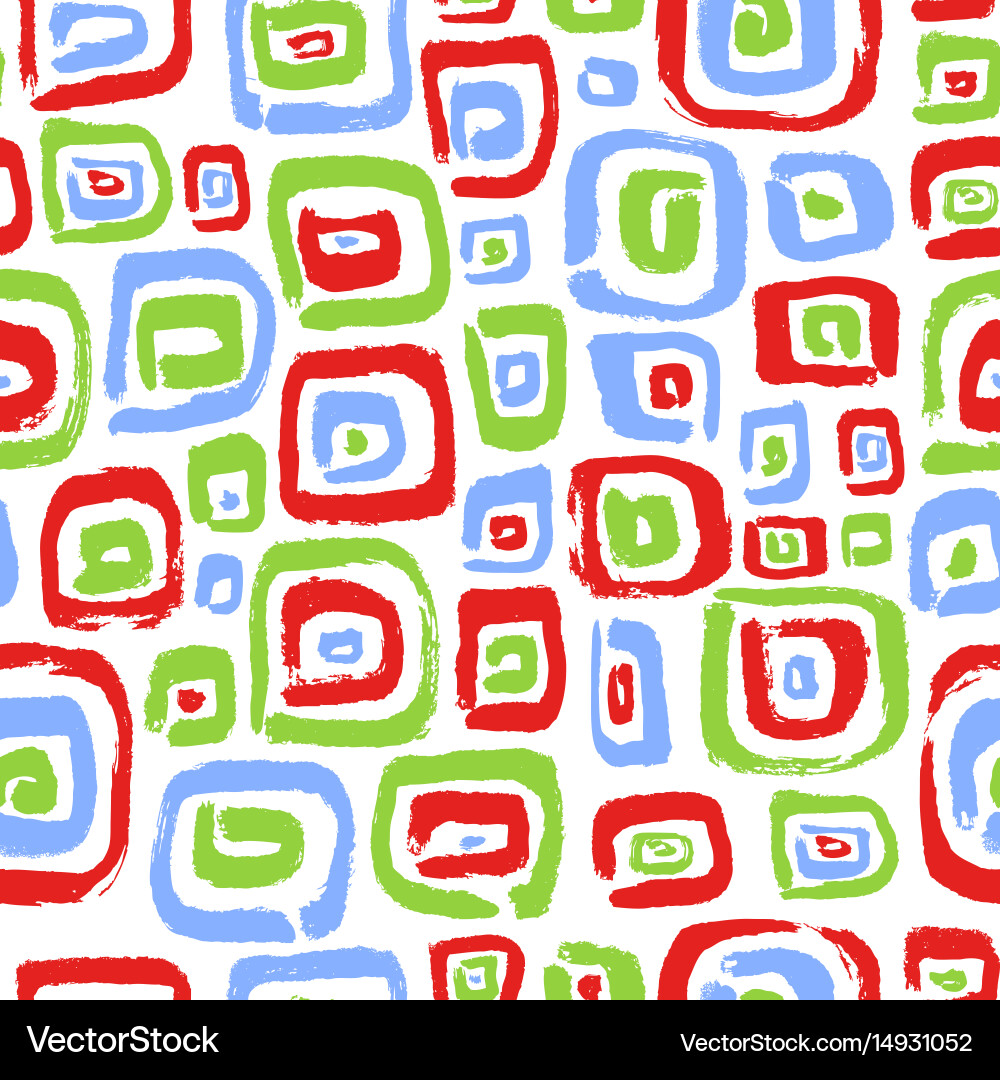 Seamless pattern with abstract square elements Vector Image