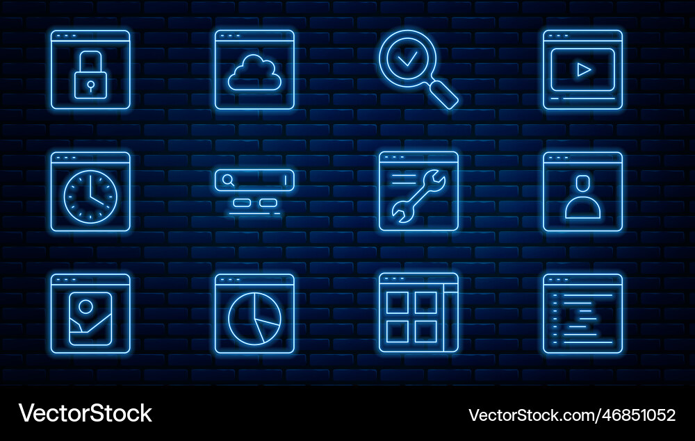 Set line browser window create account screen Vector Image