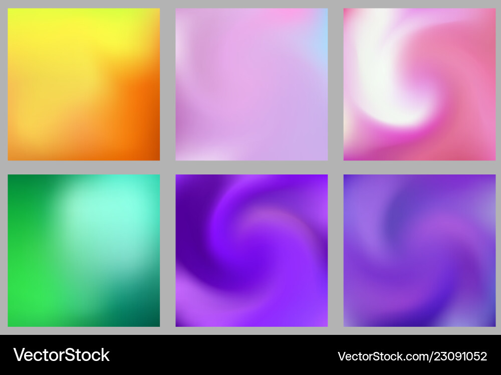 Set of abstract colorful blurred gradient mesh Vector Image